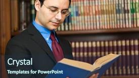  Presentation with child girl reading a book - Theme with principal office - young lawyer reading a book background and a ocean colored foreground