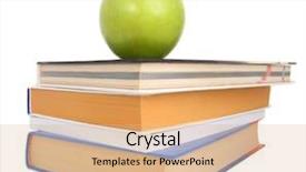  Presentation with apple - Colorful slides enhanced with principal students - books and an apple backdrop and a coral colored foreground