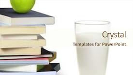  Presentation with apple - Presentation theme with principal students - books and apple background and a cream colored foreground