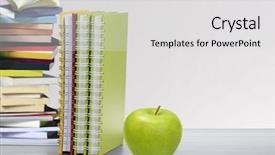  Presentation with principal - Audience pleasing PPT theme consisting of principal students - books and apple backdrop and a light gray colored foreground