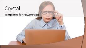  Presentation with principal - Slide deck enhanced with principal students - office employee at work table background and a  colored foreground