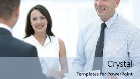  Presentation with important - PPT layouts featuring acquaintance - group of business people discussing background and a light blue colored foreground