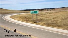  Presentation with dakota - Slide set having south dakota with mileage background and a coral colored foreground