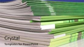  Presentation with magazines - Presentation having print advertising - many color magazines background and a  colored foreground