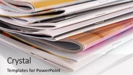  Presentation with magazines - Beautiful slides featuring print advertising - many color magazines backdrop and a  colored foreground