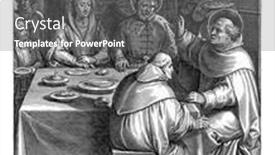  Presentation with life story - Colorful PPT theme enhanced with print-from-a-series backdrop and a gray colored foreground