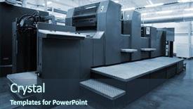  Presentation with equipment - Cool new presentation with print in a modern printing backdrop and a ocean colored foreground