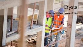  Presentation with 3d printing print concept metallic - PPT theme consisting of print outdoor and planning construction background and a coral colored foreground