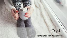  Presentation with nail art - Beautiful theme featuring print winter nail art design backdrop and a light gray colored foreground