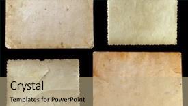  Presentation with old photo - Presentation design enhanced with print with a decorative border background and a coral colored foreground