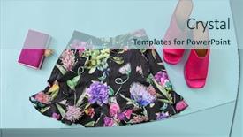  Presentation with blue floral - Theme enhanced with print with fern with shoes background and a sky blue colored foreground