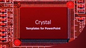  Presentation with printed circuit board - Slide set featuring board and microchip or cpu background and a wine colored foreground