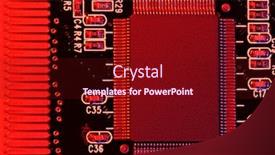  Presentation with electric circuit board - Presentation with board and microchip or cpu background and a wine colored foreground