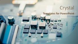  Presentation with electronics components - Presentation theme having printed-circuit-board-components-electronics background and a lemonade colored foreground