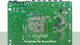  Presentation with printed circuit - Colorful PPT theme enhanced with printed-circuit-board-of-tv backdrop and a ocean colored foreground
