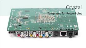  Presentation with printed circuit - PPT layouts having printed-circuit-board-of-tv background and a mint green colored foreground