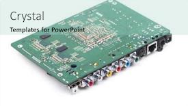  Presentation with printed circuit board - Audience pleasing slide deck consisting of printed-circuit-board-of-tv backdrop and a mint green colored foreground