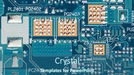  Presentation with printed circuit board - PPT theme consisting of printed-circuit-board-pcb-macro background and a ocean colored foreground