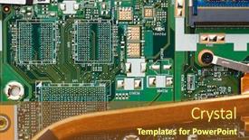  Presentation with electronics circuit - Slide set with printed-circuit-board-pcb background and a tawny brown colored foreground
