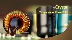  Presentation with printed circuit board - Presentation theme having printed circuit board with electronic background and a tawny brown colored foreground