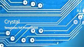  Presentation with printed circuit board - Presentation theme enhanced with audio science - printed circuit board background and a teal colored foreground