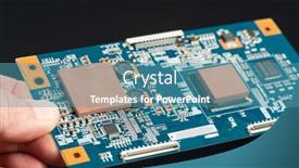  Presentation with printed circuit board - Cool new slides with printed-circuit-board backdrop and a teal colored foreground