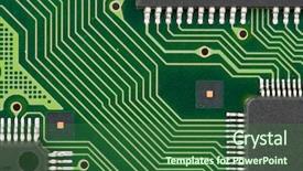  Presentation with printed circuit - Presentation theme with printed circuit board background and a forest green colored foreground
