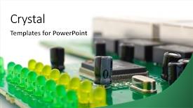  Presentation with printed circuit - PPT theme consisting of printed circuit boards background and a white colored foreground