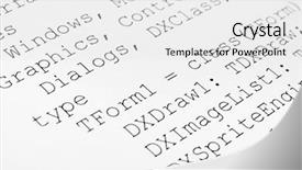  Presentation with computer software - PPT theme enhanced with printed computer code - technology background background and a white colored foreground