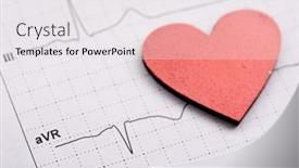  Presentation with ecg - Slide set featuring printed-ecg-as-background-red background and a white colored foreground