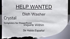  Presentation with help wanted - PPT layouts consisting of printed help wanted sign background and a light gray colored foreground