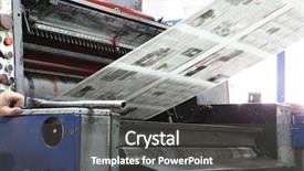  Presentation with newspaper - Slides having printed machine does the newspaper background and a dark gray colored foreground