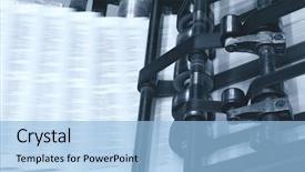  Presentation with newspaper - Theme with printed machine does the newspaper background and a light blue colored foreground