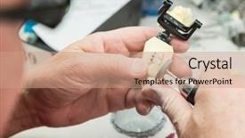  Presentation with dental implant - Amazing PPT layouts having printed mold for tooth implant backdrop and a coral colored foreground