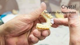  Presentation with dental implant - Slides having printed mold for tooth implant background and a lemonade colored foreground