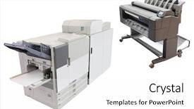  Presentation with machine - Theme consisting of printed output - image of a professional printing background and a white colored foreground