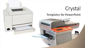  Presentation with 3d printing - Beautiful theme featuring printed output - professional printing machine backdrop and a  colored foreground