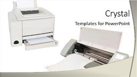  Presentation with printing services - Audience pleasing PPT layouts consisting of printed output - professional printing machine backdrop and a  colored foreground