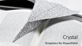  Presentation with plane - Presentation theme having printed paper with non background and a  colored foreground