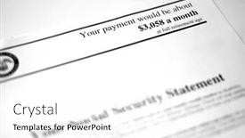  Presentation with social security - Amazing theme having printed-social-security-statement backdrop and a white colored foreground