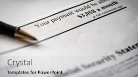  Presentation with retirement planning - Theme with printed-social-security-statement background and a light gray colored foreground