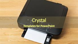  Presentation with paper - Slides consisting of printer and paper background and a tawny brown colored foreground