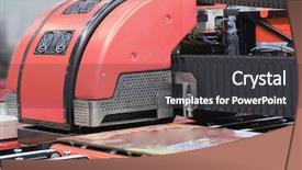  Presentation with digital printing - Presentation design featuring printer for printing on glass background and a dark gray colored foreground