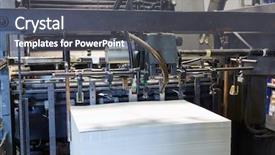  Presentation with factory equipments - Colorful slide set enhanced with printer ink machine rotary printing backdrop and a dark gray colored foreground