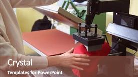  Presentation with 3d printing prosthetic - Cool new theme with printer store - young woman printing on cap backdrop and a coral colored foreground