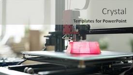  Presentation with moving - Slide set consisting of printhead-of-3d-printer-moving background and a light gray colored foreground