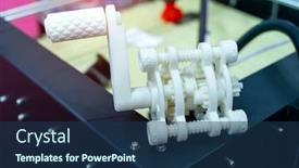  Presentation with gear - Amazing PPT theme having printing-3d-printer-gear-printed backdrop and a ocean colored foreground