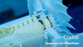  Presentation with engine - Audience pleasing PPT theme consisting of printing-3d-printer-jet-engine backdrop and a teal colored foreground
