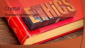  Presentation with vintage book - PPT layouts featuring printing blocks against antique book background and a red colored foreground