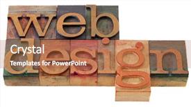  Presentation with web design - Cool new PPT layouts with printing blocks isolated on white backdrop and a red colored foreground